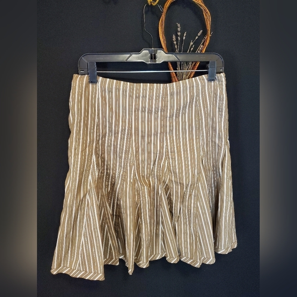 Kenneth Cole Metallic Striped Mini Skirt